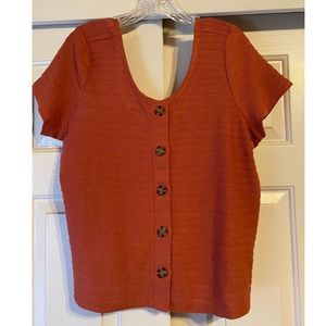 Torrid Burnt brick midi button top